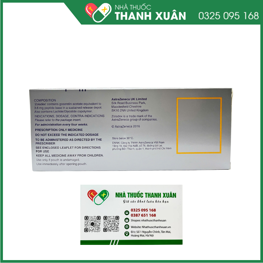 Zoladex 3,6mg trị ung thư vú và ung thư tuyến tiền liệt